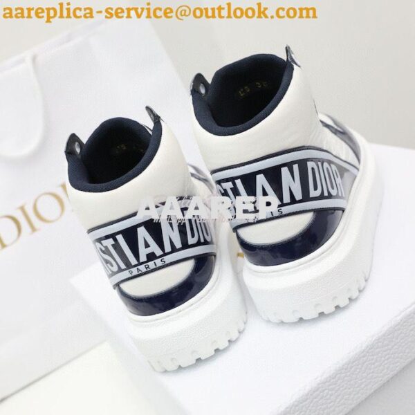 Replica Dior D-Player Sneaker White Blue Quilted Nylon KCK315N 9