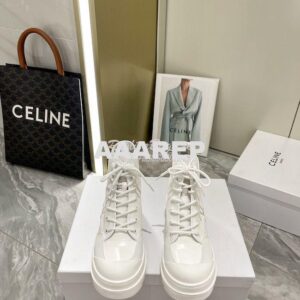 Replica Dior D-Rise Ankle Boot White Technical Fabric and Calfskin KCI 2