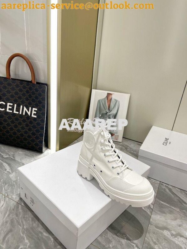 Replica Dior D-Rise Ankle Boot White Technical Fabric and Calfskin KCI 9