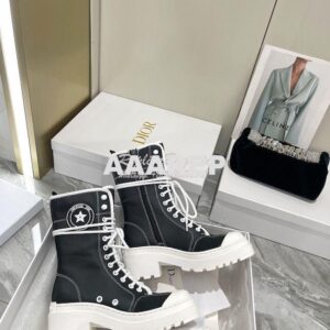 Replica Dior D-Rise Boot Black Technical Fabric and Calfskin KCI768