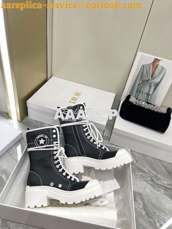 Replica Dior D-Rise Boot Black Technical Fabric and Calfskin KCI768 3