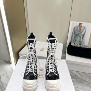 Replica Dior D-Rise Boot Black Technical Fabric and Calfskin KCI768 2