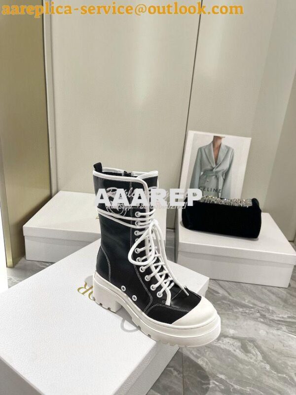 Replica Dior D-Rise Boot Black Technical Fabric and Calfskin KCI768 8