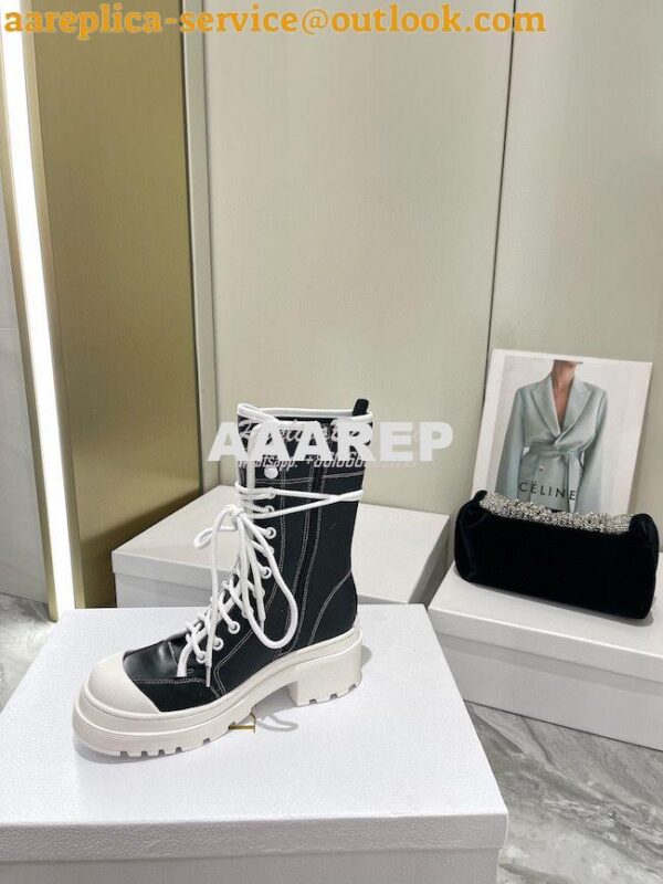 Replica Dior D-Rise Boot Black Technical Fabric and Calfskin KCI768 9