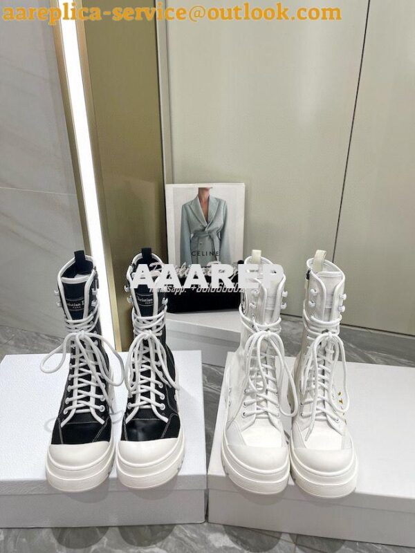 Replica Dior D-Rise Boot White Technical Fabric and Calfskin KCI768 3