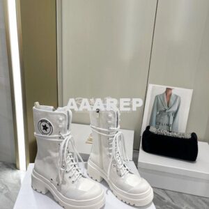 Replica Dior D-Rise Boot White Technical Fabric and Calfskin KCI768 2