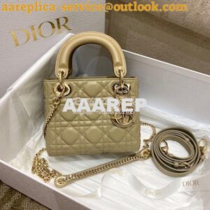 Replica Dior Quilted Natural Lambskin Leather Mini Lady Dior Bag