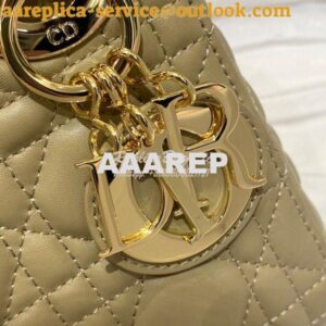 Replica Dior Quilted Natural Lambskin Leather Mini Lady Dior Bag 2