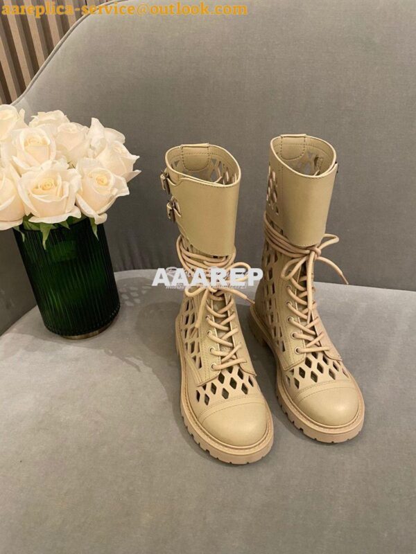 Replica Dior D-Trap Ankle Boot Beige Matte Calfskin KDI601 4