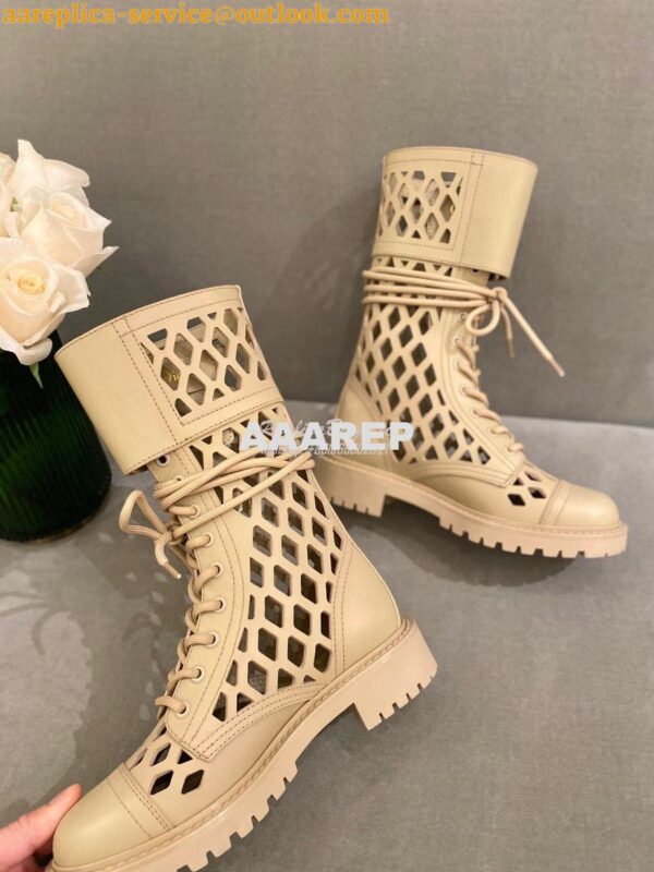 Replica Dior D-Trap Ankle Boot Beige Matte Calfskin KDI601 6