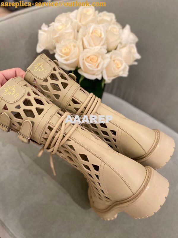 Replica Dior D-Trap Ankle Boot Beige Matte Calfskin KDI601 11