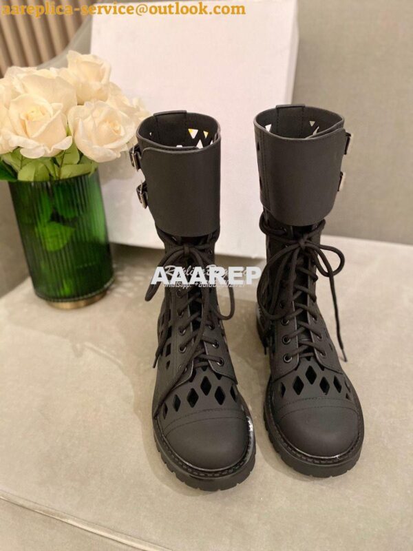 Replica Dior D-Trap Ankle Boot Black Matte Calfskin KDI601 3