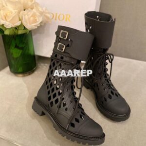 Replica Dior D-Trap Ankle Boot Black Matte Calfskin KDI601 2