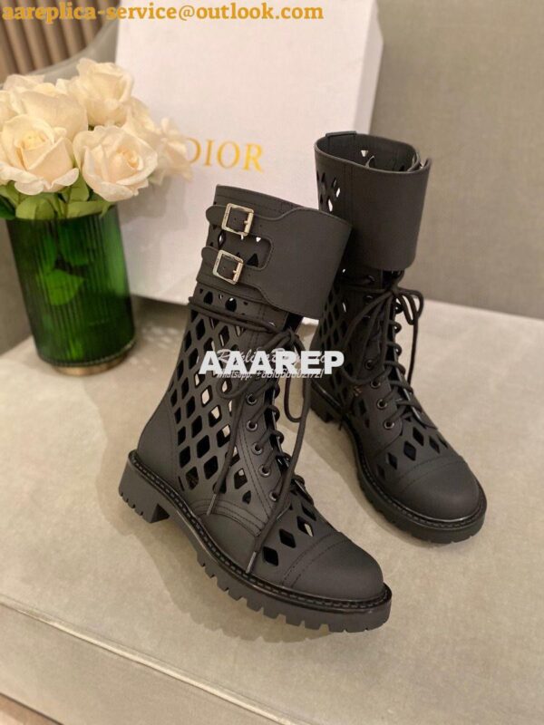 Replica Dior D-Trap Ankle Boot Black Matte Calfskin KDI601 4