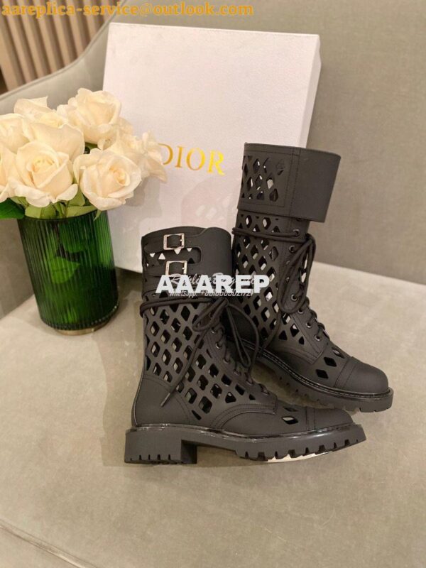 Replica Dior D-Trap Ankle Boot Black Matte Calfskin KDI601 5