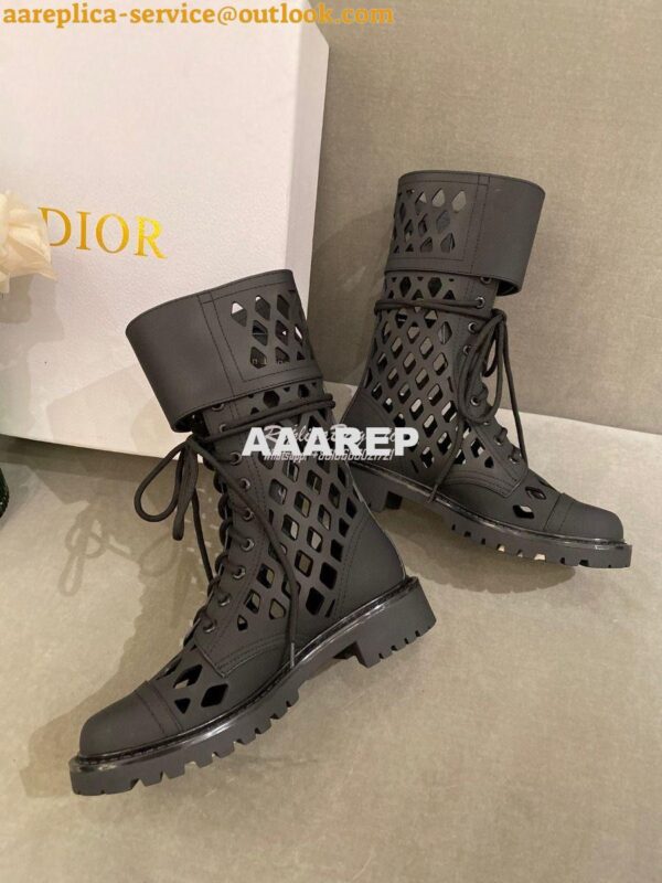 Replica Dior D-Trap Ankle Boot Black Matte Calfskin KDI601 6