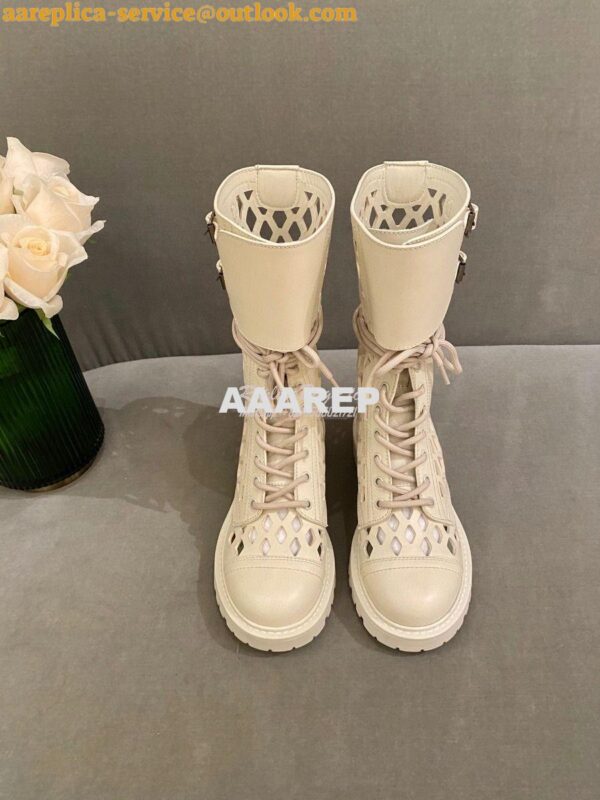 Replica Dior D-Trap Ankle Boot White Matte Calfskin KDI601