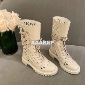 Replica Dior D-Trap Ankle Boot White Matte Calfskin KDI601 2