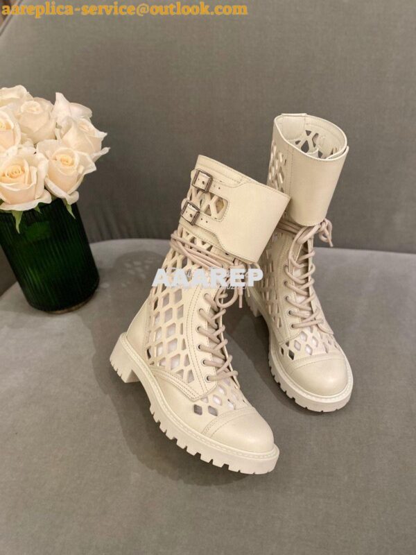 Replica Dior D-Trap Ankle Boot White Matte Calfskin KDI601 3