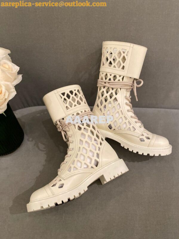 Replica Dior D-Trap Ankle Boot White Matte Calfskin KDI601 4