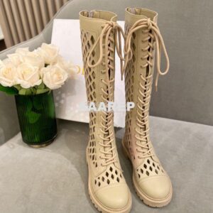 Replica Dior D-Trap Boots Beige Matte Calfskin KCI655