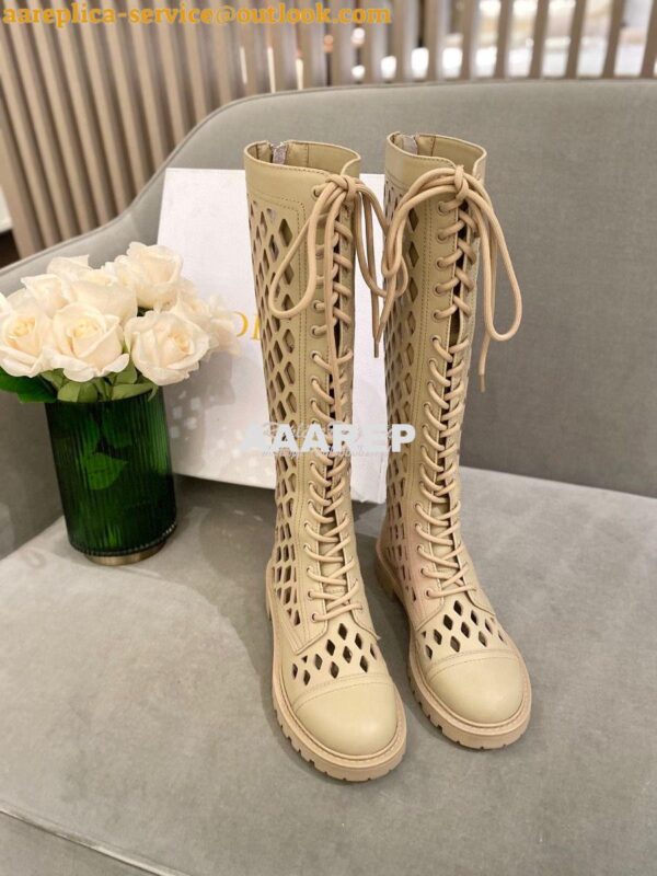 Replica Dior D-Trap Boots Beige Matte Calfskin KCI655 3