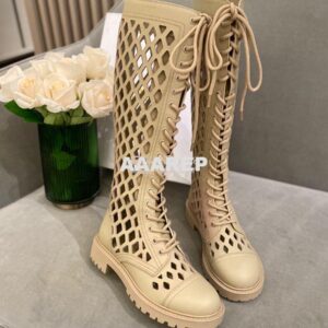 Replica Dior D-Trap Boots Beige Matte Calfskin KCI655 2