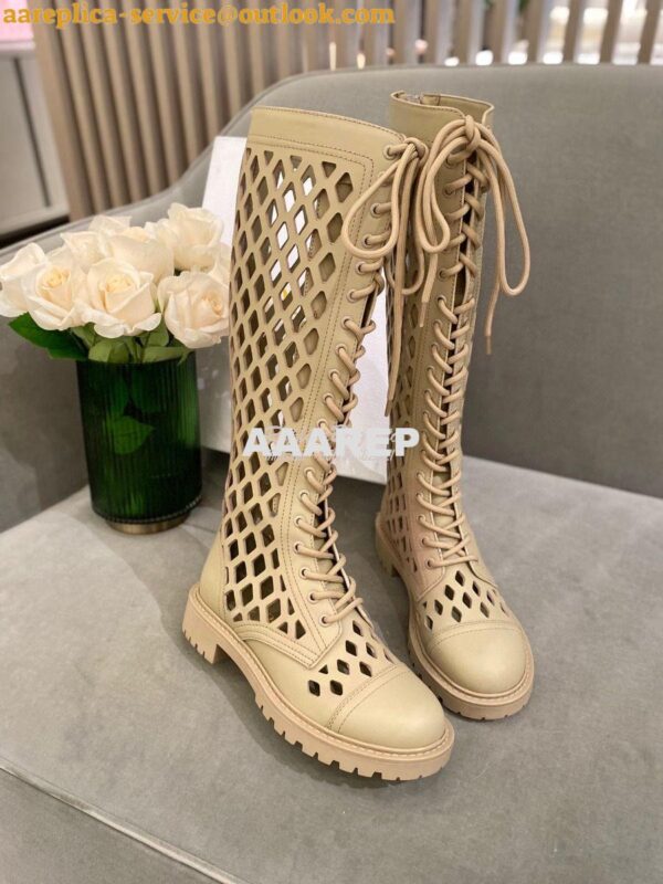 Replica Dior D-Trap Boots Beige Matte Calfskin KCI655 4