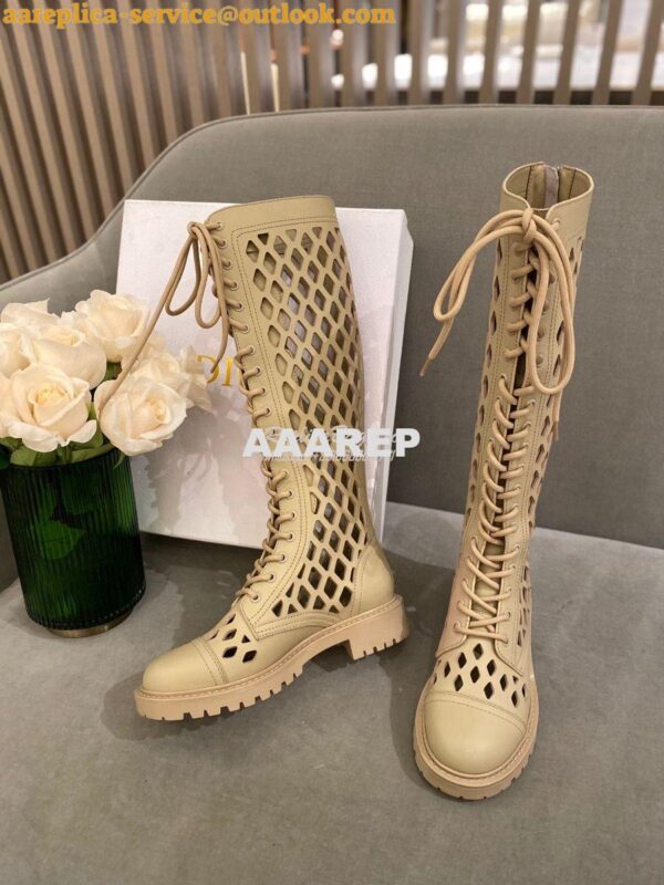 Replica Dior D-Trap Boots Beige Matte Calfskin KCI655 5