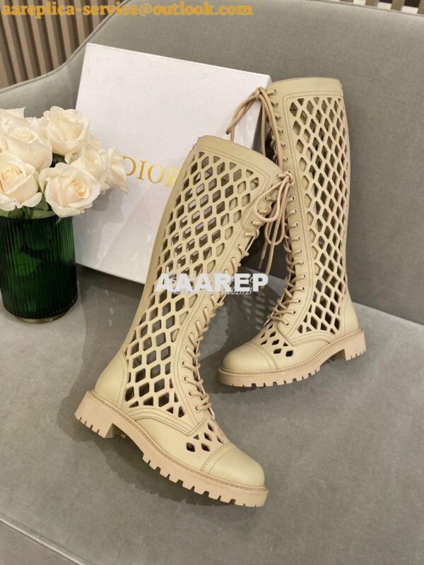 Replica Dior D-Trap Boots Beige Matte Calfskin KCI655 6