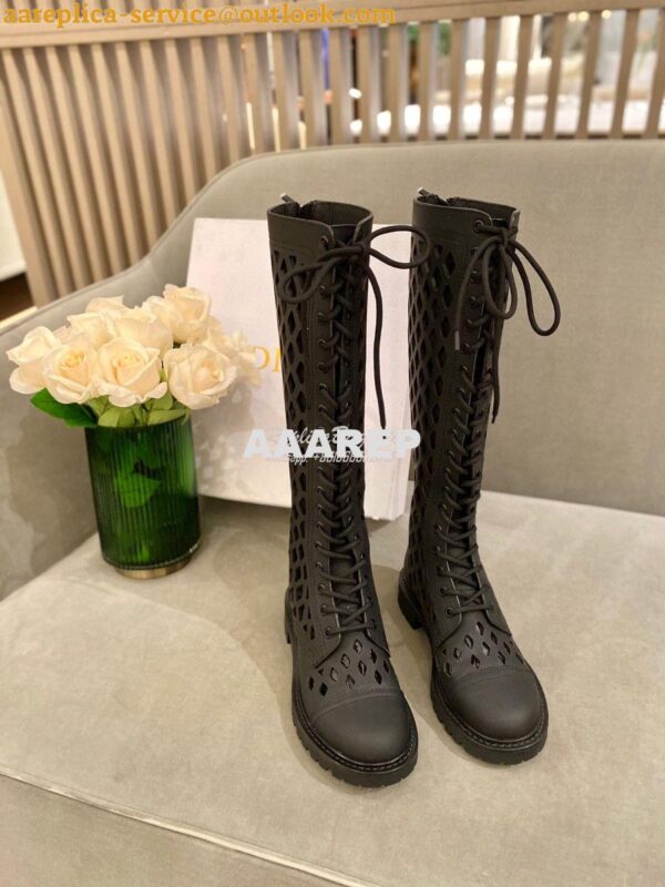 Replica Dior D-Trap Boots Black Matte Calfskin KCI655 3