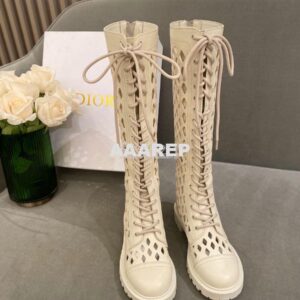 Replica Dior D-Trap Boots White Matte Calfskin KCI655 2