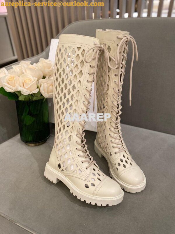 Replica Dior D-Trap Boots White Matte Calfskin KCI655 5