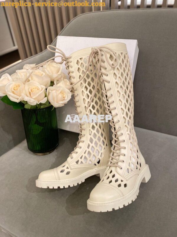 Replica Dior D-Trap Boots White Matte Calfskin KCI655 6