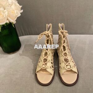 Replica Dior D-Trap Sandals Beige Matte Calfskin KCQ489 2