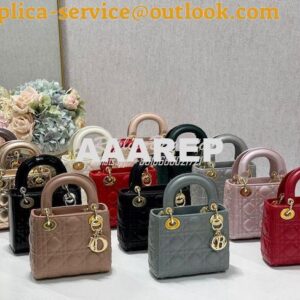 Replica Dior Quilted White Lambskin Leather Mini Lady Dior Bag