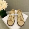 Replica Dior D-Trap Sandals Beige Matte Calfskin KCQ489