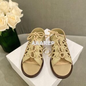 Replica Dior D-Trap Sandals Beige Matte Calfskin KCQ510