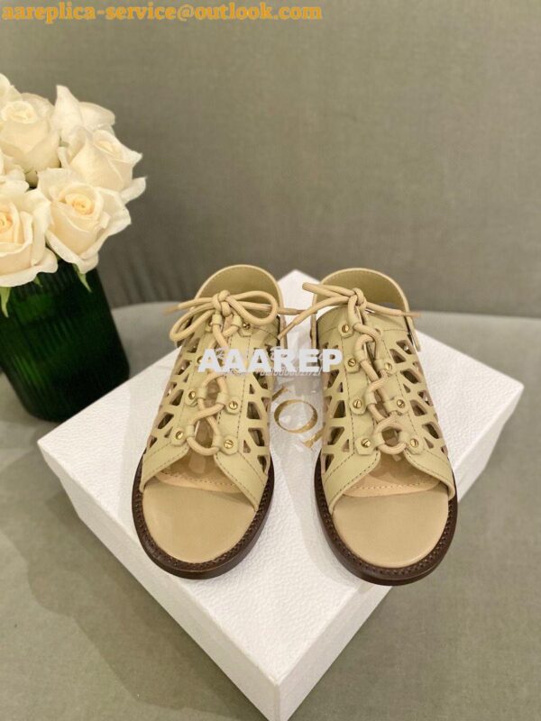 Replica Dior D-Trap Sandals Beige Matte Calfskin KCQ510 3