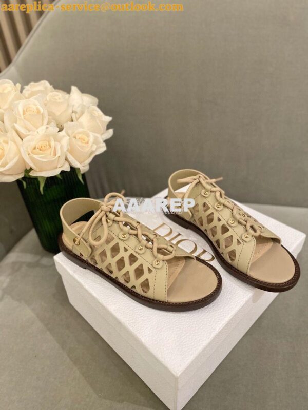 Replica Dior D-Trap Sandals Beige Matte Calfskin KCQ510 4