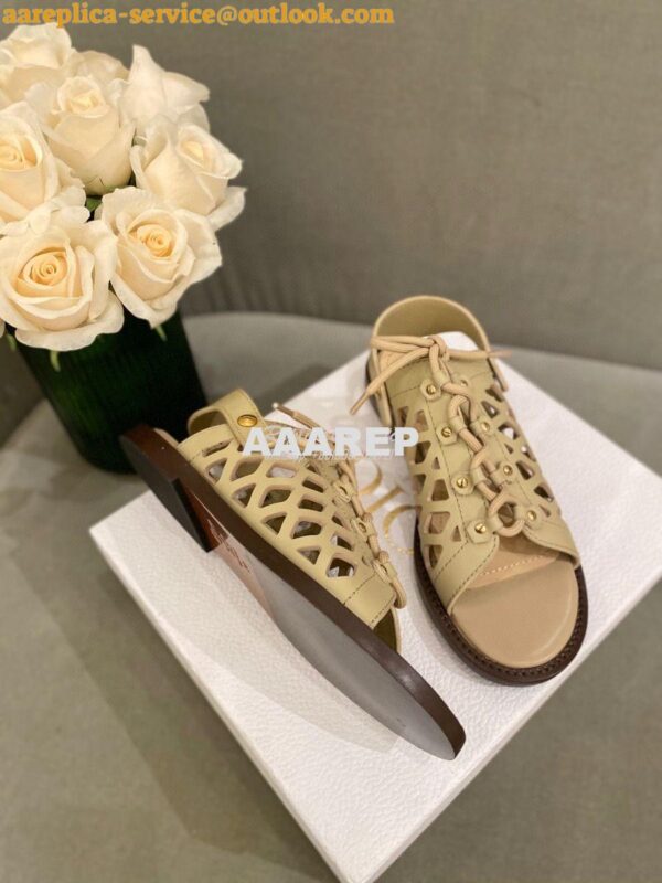 Replica Dior D-Trap Sandals Beige Matte Calfskin KCQ510 5