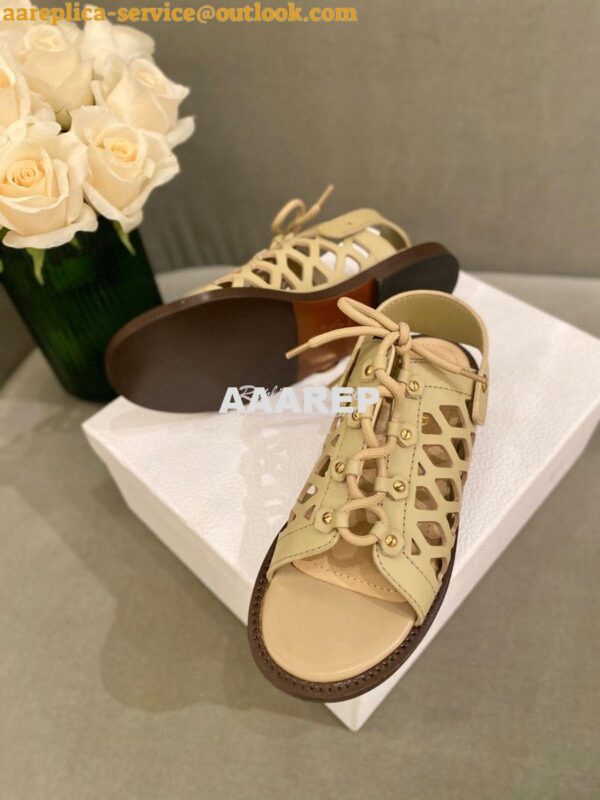 Replica Dior D-Trap Sandals Beige Matte Calfskin KCQ510 7