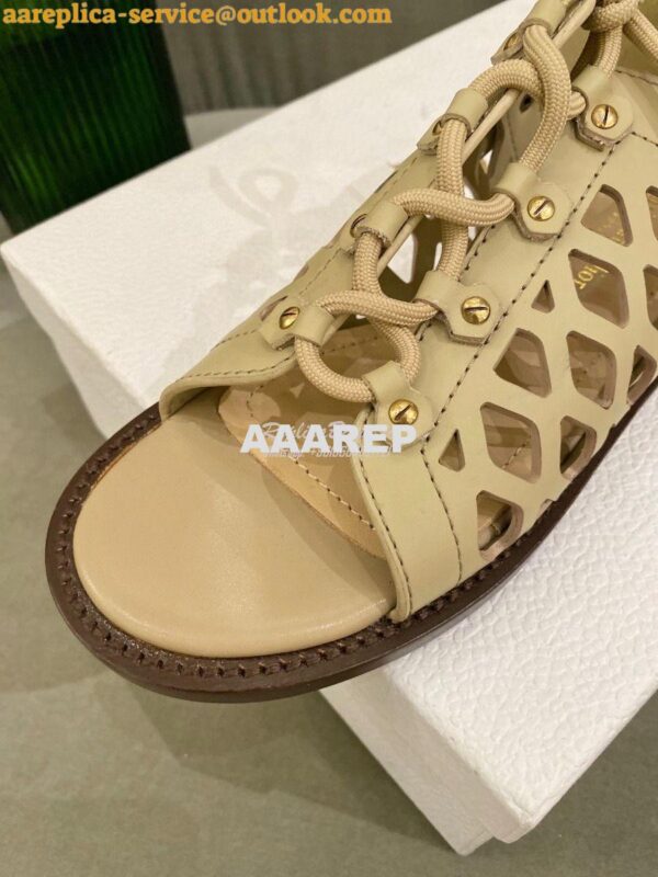 Replica Dior D-Trap Sandals Beige Matte Calfskin KCQ510 8