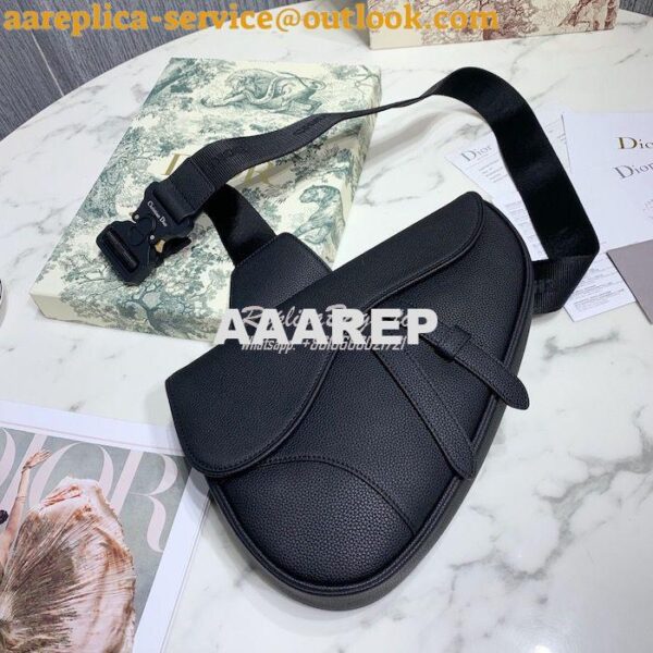 Replica Dior Saddle Bag Black Grained Calfskin 1ADPO093 3