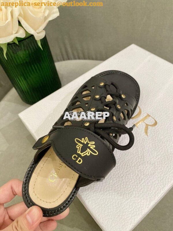 Replica Dior D-Trap Sandals Black Matte Calfskin KCQ510 9