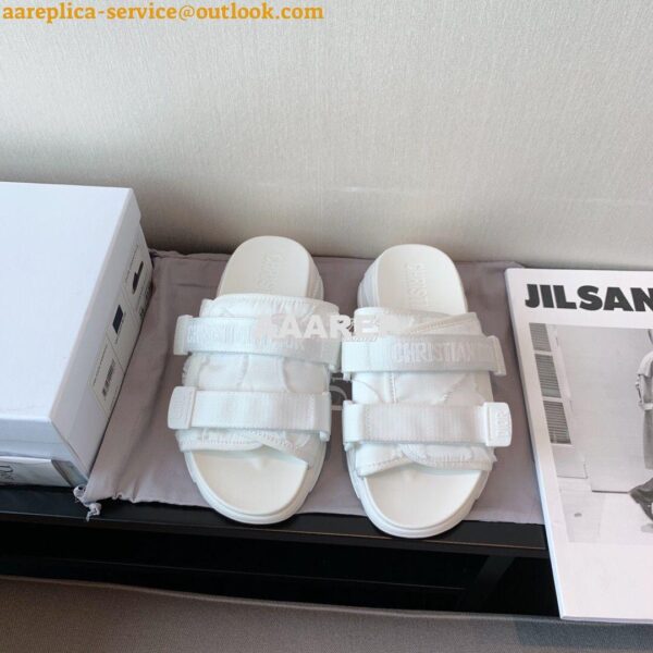 Replica Dior D-Wander Mules White Camouflage Technical Fabric 3