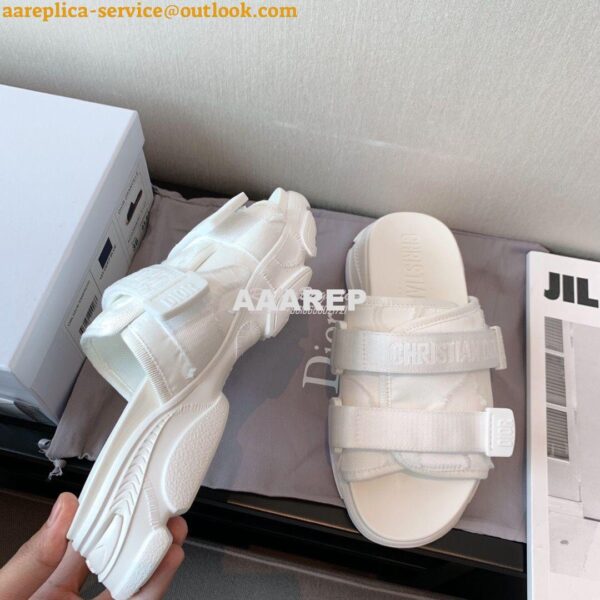 Replica Dior D-Wander Mules White Camouflage Technical Fabric 11