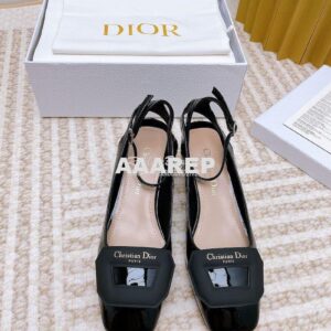 Replica Dior Day Slingback Pump Patent Calfskin KDB828 Black 2