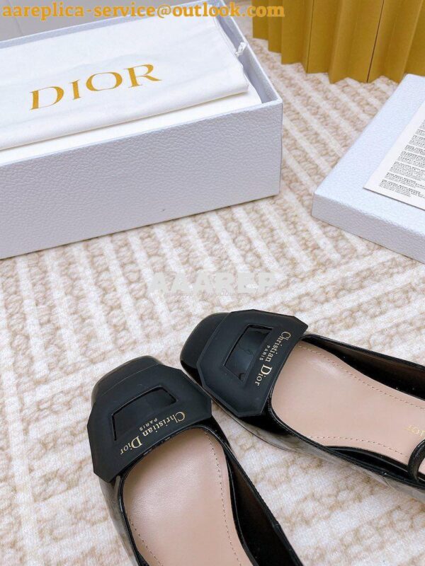 Replica Dior Day Slingback Pump Patent Calfskin KDB828 Black 7