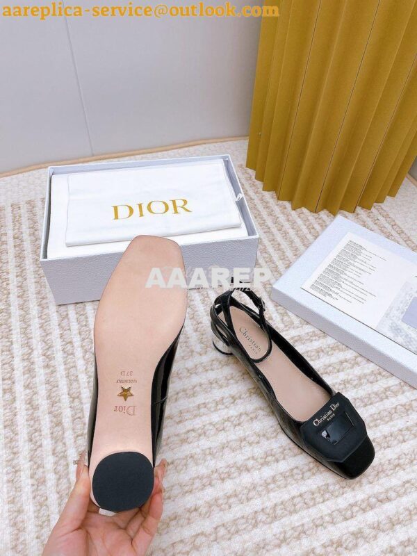 Replica Dior Day Slingback Pump Patent Calfskin KDB828 Black 11